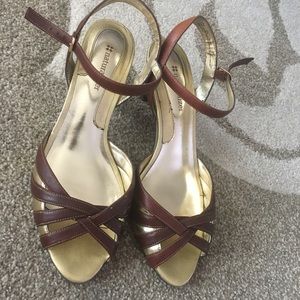 Naturalizer gold and brown heels